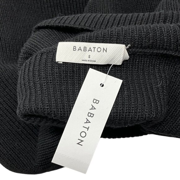 NWT Babaton S Maclean Sweater Dress Black 100% Merino Knit Turtleneck Pullover - Picture 8 of 10